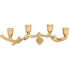 Kremmerhuset Adventstake Gullblad| Lysestaker|Julelys Og Lysestaker