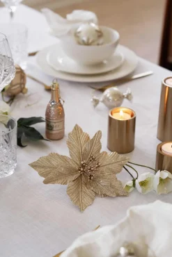 Kremmerhuset Blomst på klype gull| Julepynt|Julekuler