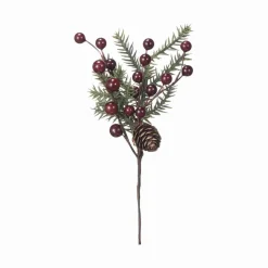 Kremmerhuset Dekorkvist røde bær 20cm| Kunstige Blomster|Julepynt