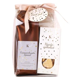 Kremmerhuset Gavepakke Spesial kaffe & hjertesjokolade gull| Mat Og Drikke|Gavetips