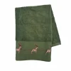 Kremmerhuset Gjestehåndkle reinsdyr grønn| Annen Tekstil|Baderomsartikler