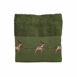 Kremmerhuset Gjestehåndkle reinsdyr grønn| Annen Tekstil|Baderomsartikler