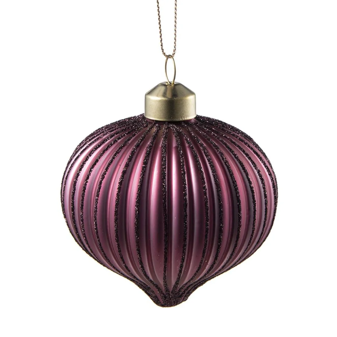 Kremmerhuset Julekule Dråpe rille burgunder| Julekuler