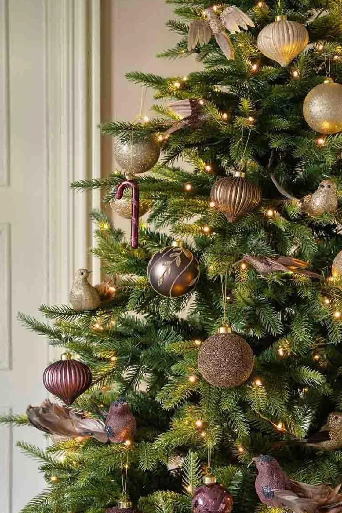 Kremmerhuset Julekule Dråpe rille burgunder| Julekuler