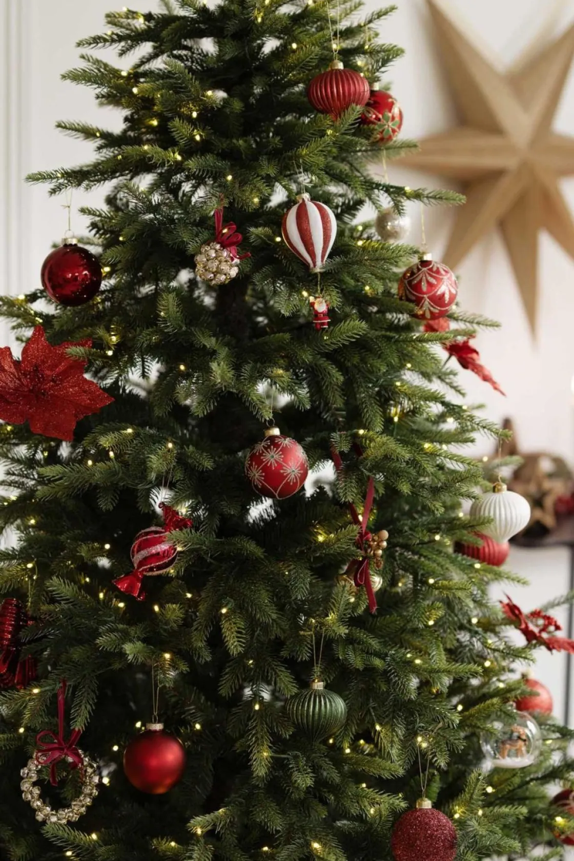 Kremmerhuset Julekule dråpe rille rød| Julekuler