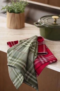 Kremmerhuset Kjøkkenhåndkle 2pk Rute| Kjøkkentekstil|Juletekstil