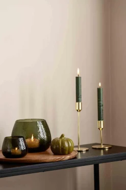 Kremmerhuset Kronelys 100% stearin 27,5 cm mørk grønn| Kronelys