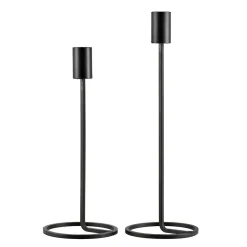 Kremmerhuset Kronelysestake Lea 23,5 cm sort| Lysestaker