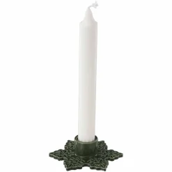 Kremmerhuset Kronelysestake Snøflak 2,7 cm grønn| Lysestaker|Julelys Og Lysestaker