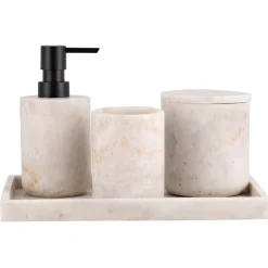 Kremmerhuset Krukke med lokk marmor beige| Baderomsartikler