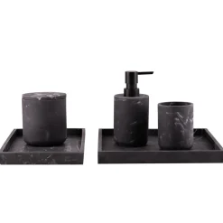 Kremmerhuset Krukke med lokk marmor sort| Baderomsartikler