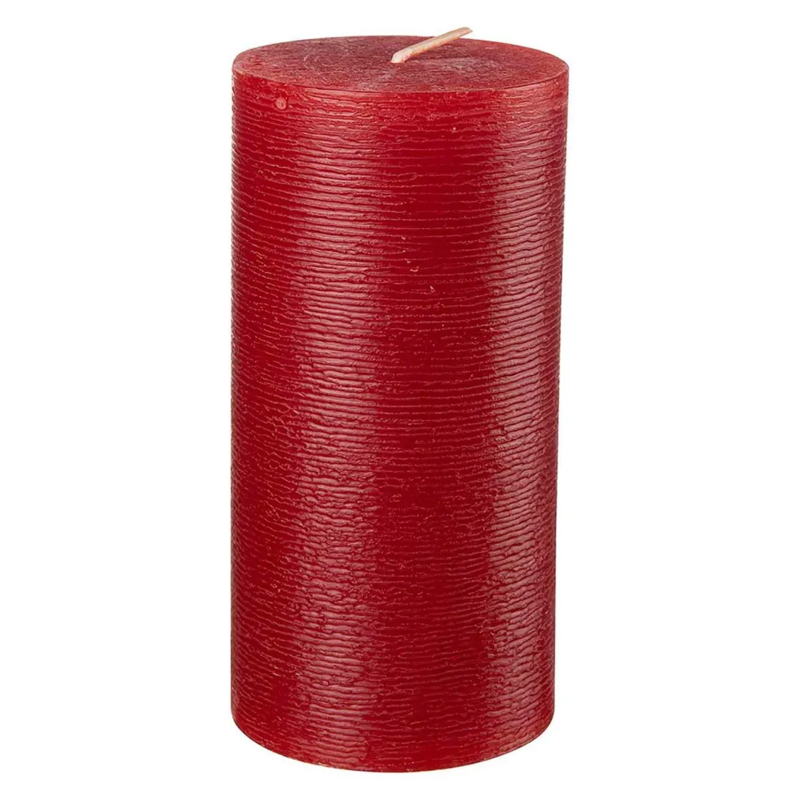 Kremmerhuset Kubbelys rustikk 14 cm julerød| Kubbelys|Julelys Og Lysestaker