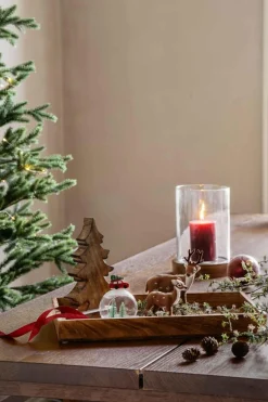 Kremmerhuset Kubbelys rustikk 9 cm julerød| Kubbelys|Julelys Og Lysestaker