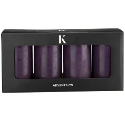 Kremmerhuset Kubbelys trekt 4-pk lilla| Kubbelys|Julelys Og Lysestaker