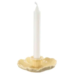 Kremmerhuset Lysestake Flower 4 cm gul| Lysestaker