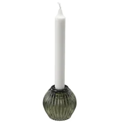 Kremmerhuset Lysestake Kombi Rille 7 cm grønn| Lysestaker