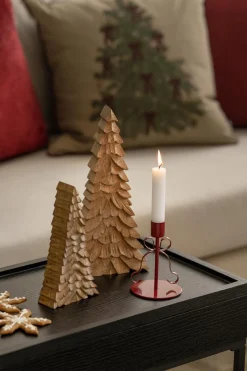 Kremmerhuset Lysestake med sløyfe 12,5 cm| Lysestaker|Julelys Og Lysestaker