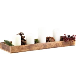 Kremmerhuset Lysfat mangotre avlangt 55X17cm| Lysfat