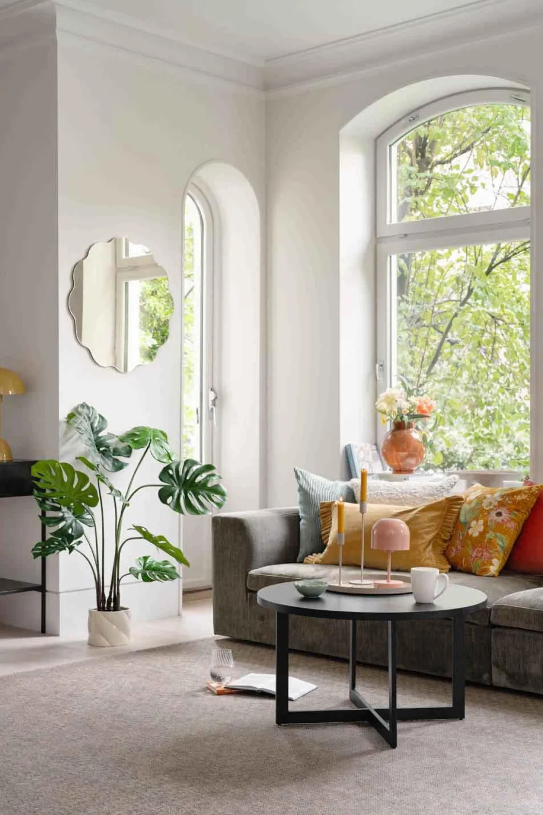 Kremmerhuset Lysfat Quinn på fot 35 cm beige| Lysfat