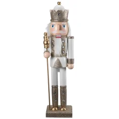 Kremmerhuset Nøtteknekker 38 cm hvit| Julepynt