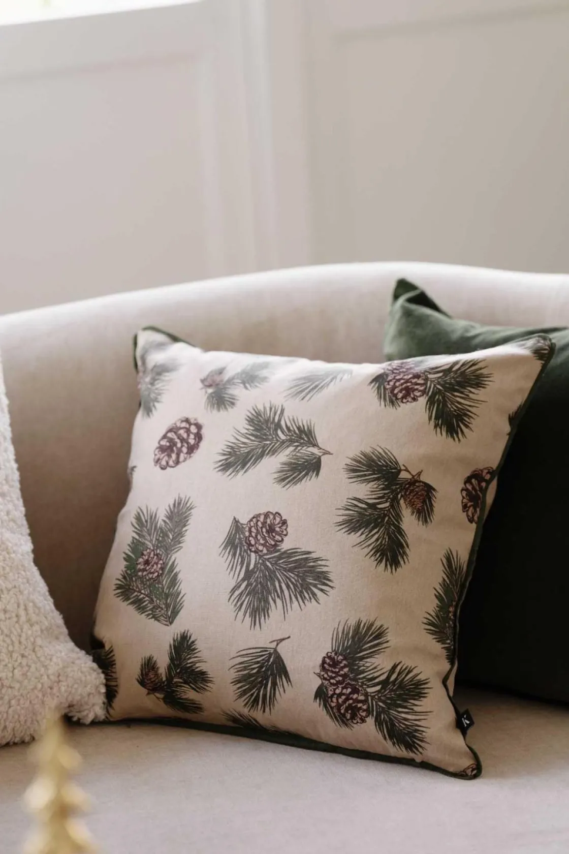 Kremmerhuset Putetrekk Furufunn 48x48cm| Putetrekk|Juletekstil