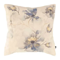 Kremmerhuset Putetrekk Velur Blå blomst 48x48 cm| Putetrekk