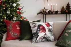 Kremmerhuset Putetrekk velur Dompap skog 48x48cm| Putetrekk|Juletekstil