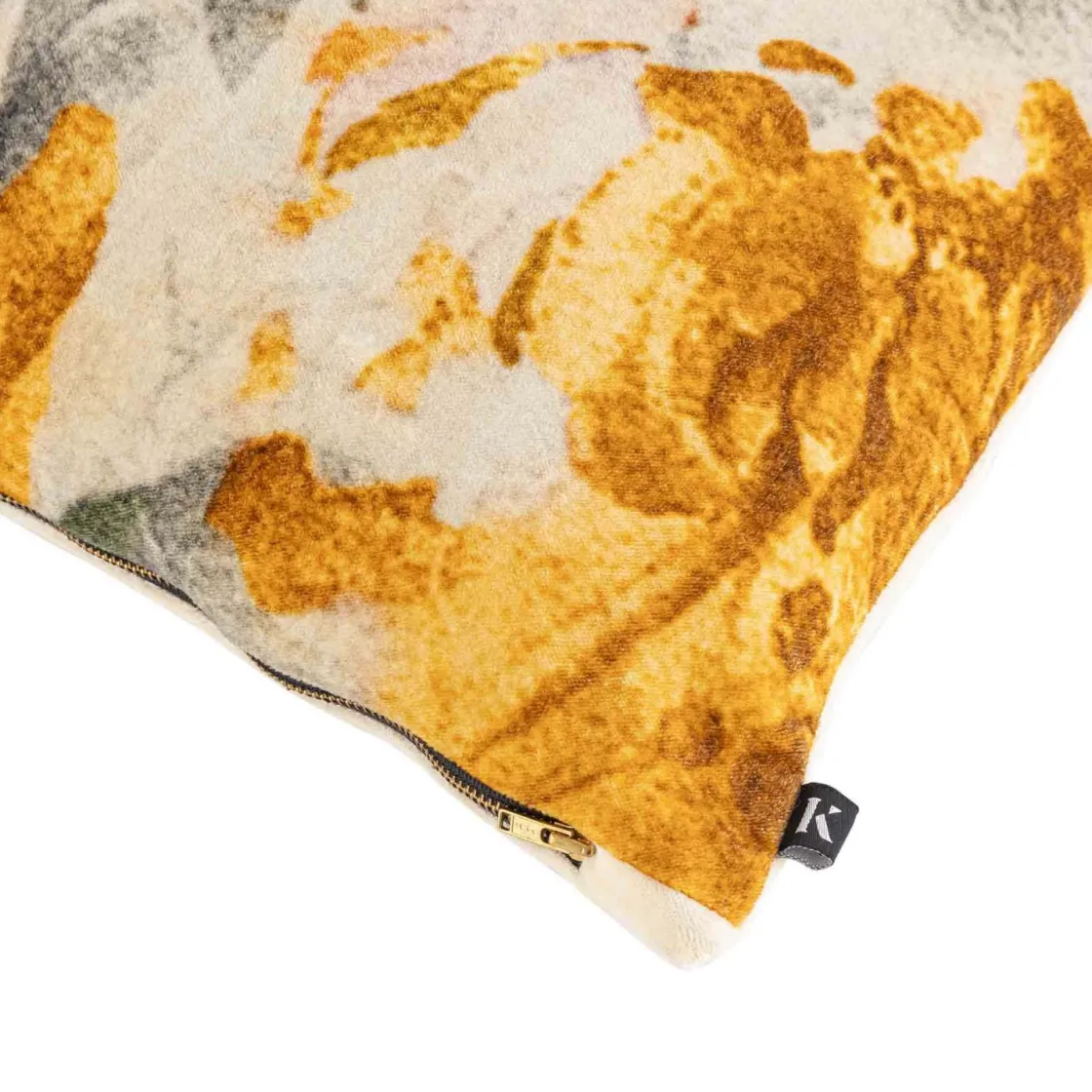 Kremmerhuset Putetrekk velur Fleur 48x48cm oker| Putetrekk