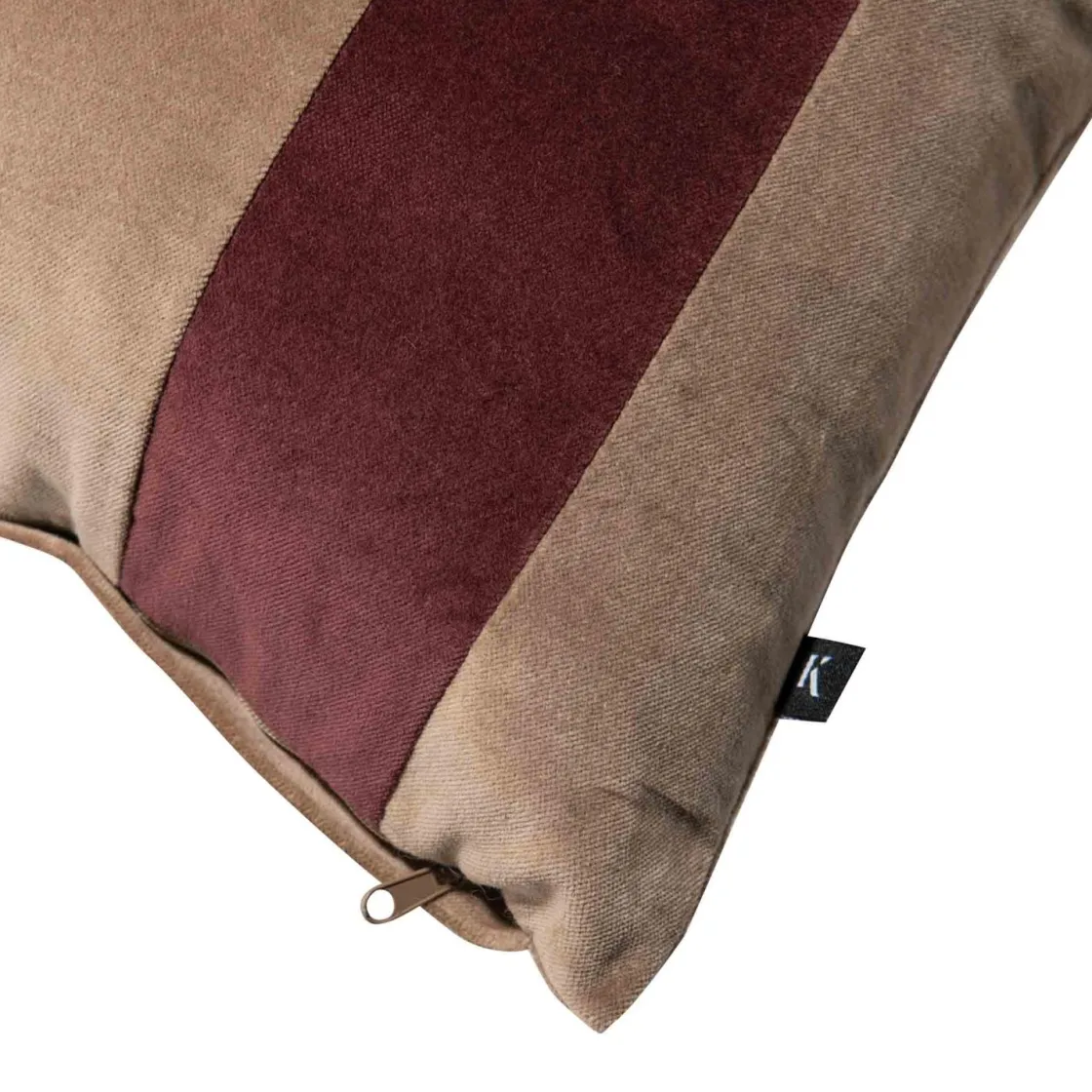 Kremmerhuset Putetrekk velur striper 48x48 cm, burgunder| Putetrekk