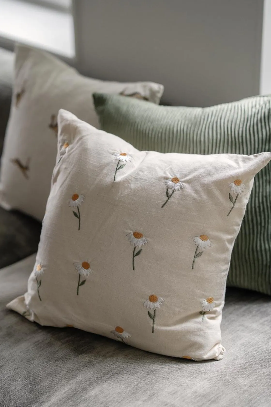 Kremmerhuset Putetrekk Waves 48x48 cm mørk grønn| Putetrekk