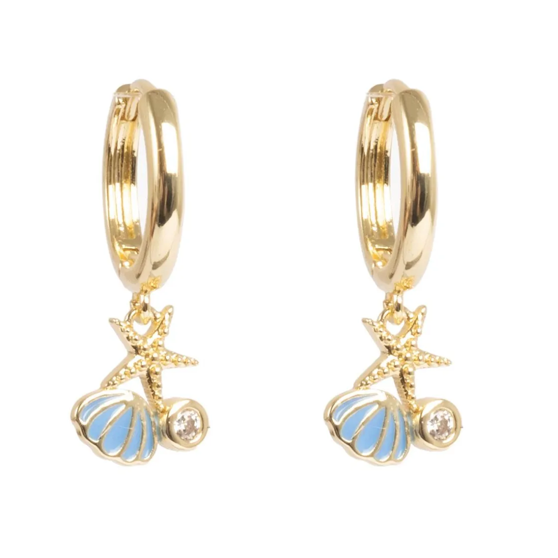 Kremmerhuset Øreringer, skjell, Gull| Ørepynt