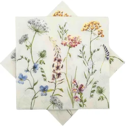 Kremmerhuset Serviett blomstereng hvit| Servietter