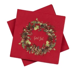 Kremmerhuset Serviett God jul Krans Rød| Servietter|Juleservietter