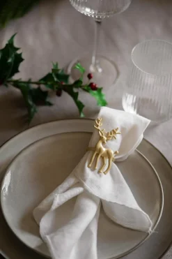 Kremmerhuset Serviettringer 4 pk hjort gull| Servering|Juleservering