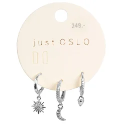 Kremmerhuset Sett med 3 øredobber, måne, Sølv| Ørepynt