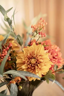 Kremmerhuset Stilkblomst Dahlia 70 cm oker| Kunstige Blomster