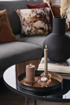 Kremmerhuset Telysestake rille kombi brun| Lysestaker