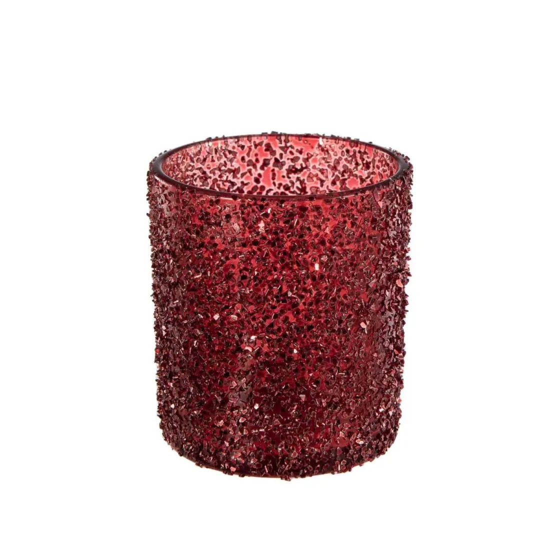 Kremmerhuset Telysholder Glitter 8 cm rød| Lykter|Julelys Og Lysestaker