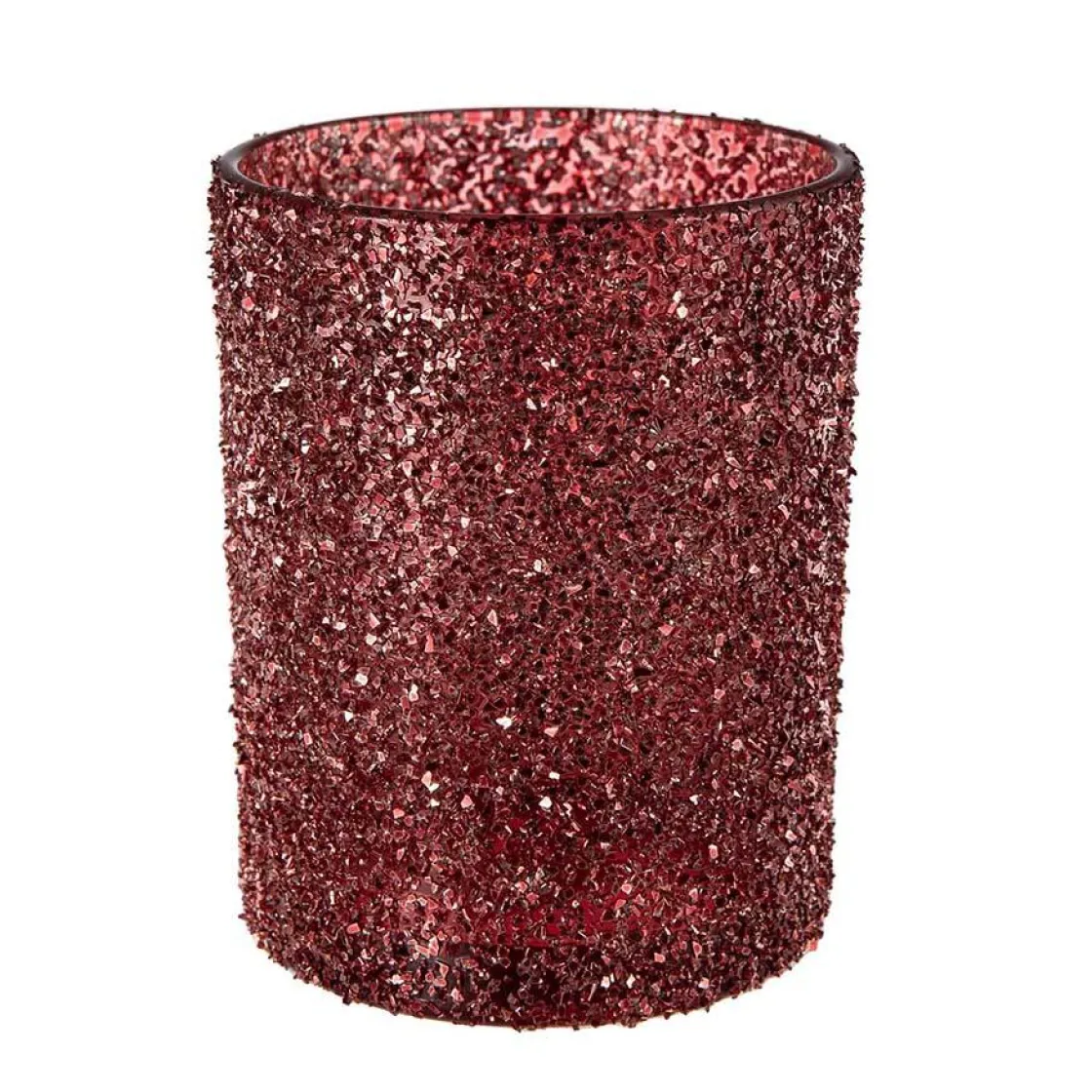 Kremmerhuset Telysholder Glitter 12,5cm rød| Lykter|Julelys Og Lysestaker