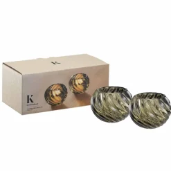 Kremmerhuset Telysholder Linda 2 pk grønn| Lykter|Gavetips