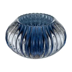 Kremmerhuset Telysholder rille mørk blå| Lysestaker